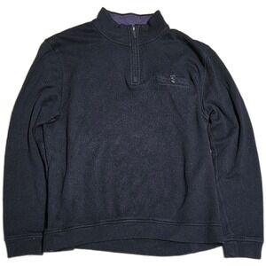 Ted Baker London Textured‎ Quarter Zip Sweater Men's Size 2XL Black Pullover